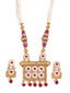 Gold-Plated Stone-Studded And Beaded Jewellery Set