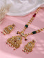 Gold-Plated Stone-Studded & Beaded Jewellery Set