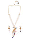 Gold Plated Stones Studded & Beaded Jewellery Set