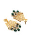 Gold-Plated Kundan Studded & Beaded Necklace and Earrings