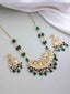 Gold-Plated Kundan Studded & Beaded Necklace and Earrings