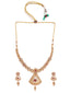 Gold Plated Stones Studded & Beaded Necklace & Earrings