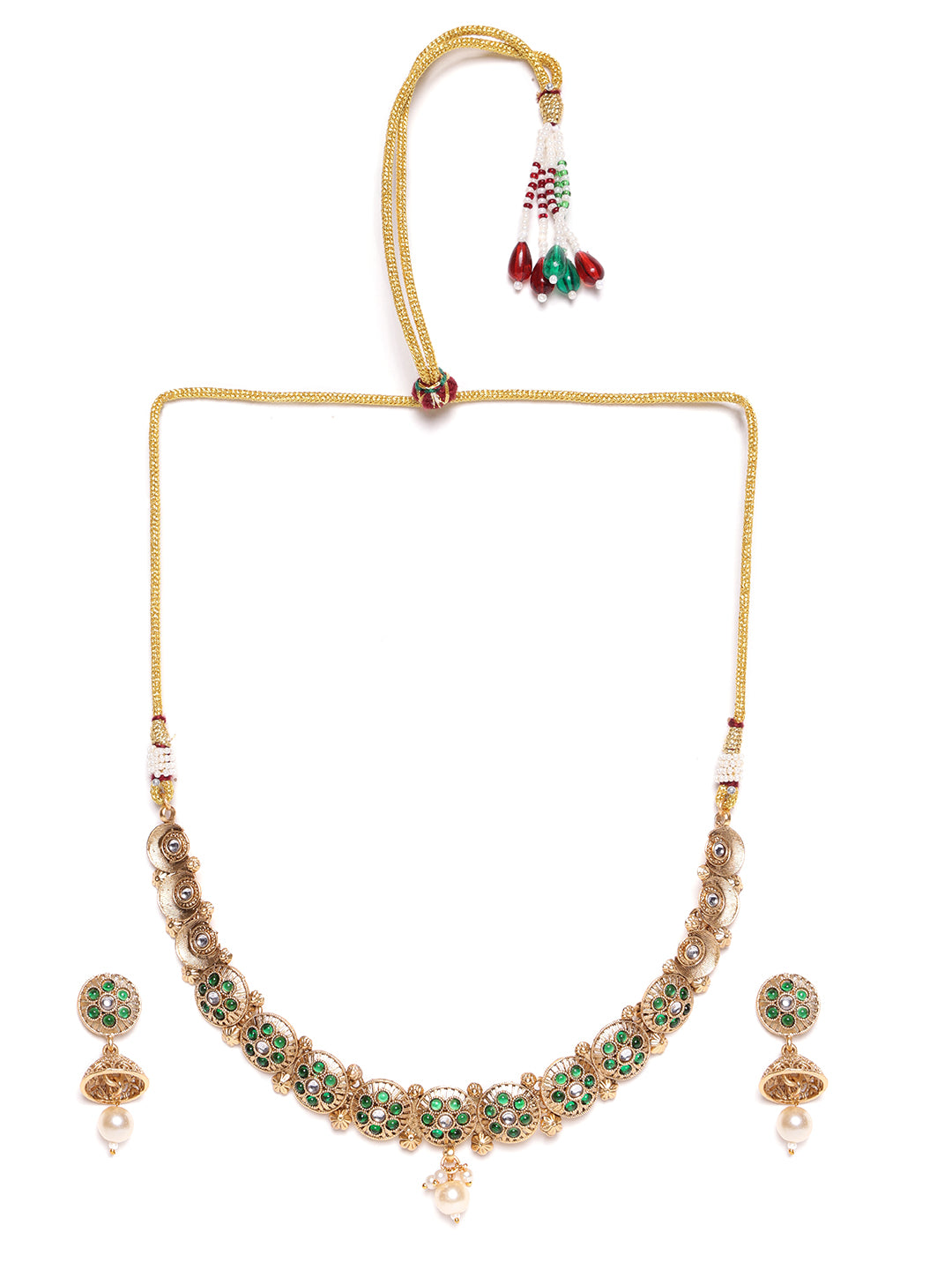 Gold Plated Cubic Zirconia Studded Jewellery Set