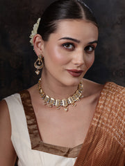 Gold Plated Kundan Studded Jewellery Set