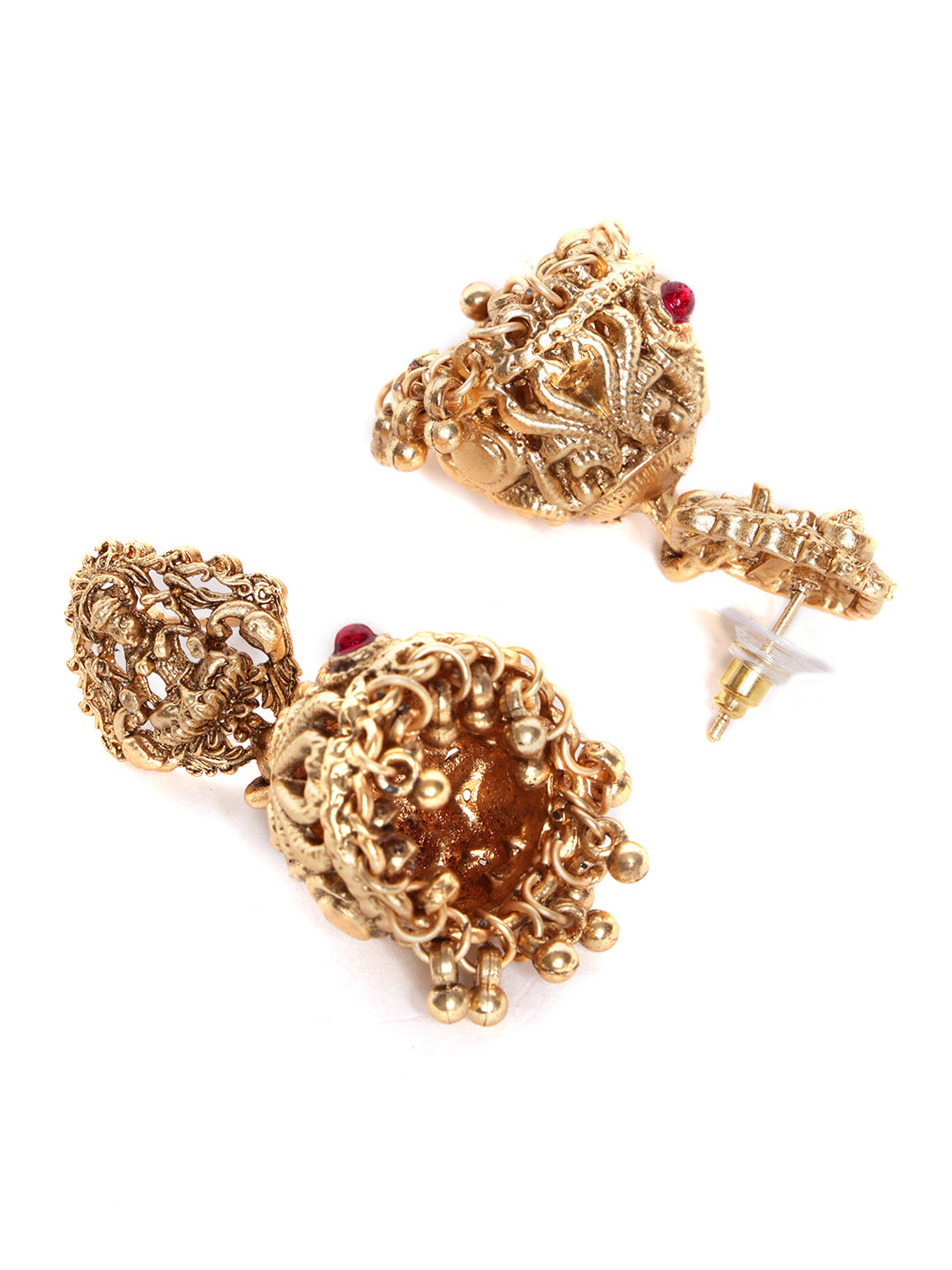 Gold-Plated Cubic Zirconia-Studded Necklace & Earrings