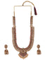 Gold Plated Kundan Studded & Beaded Embellished Antique Jewellery Set