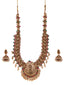 Gold Plated Temple Necklace Set with Lakshmi Motif & Pearl Detailing