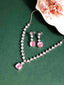 Sliver-Plated Cubic Zirconia Stone-Studded Jewellery Set