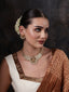 Gold-Plated Stones Studded & Beaded Necklace & Earrings