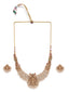 Gold-Plated Stones Studded & Beaded Necklace & Earrings