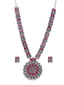 Silver Plated Cubic Zirconia Studded Oxidized Jewellery Set