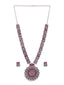 Silver Plated Cubic Zirconia Studded Oxidized Jewellery Set