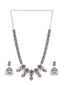 Silver-Plated Stone-Studded & Beaded Jewellery Set