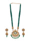 Gold Plated Kundan Stone-Studded & Beaded Jewellery Set