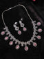 Silver-Plated Solitaire Stones Studded Jewellery Set
