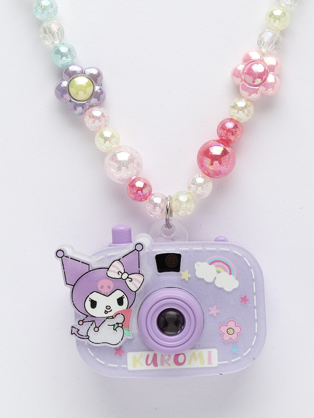 Mini Camera Beaded Necklace With Bracelet
