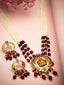 Gold-Plated Kundan Stone-Studded & Beaded Jewellery Set