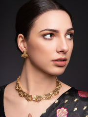 Gold-Plated Stones-Studded Jewellery Set