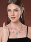 Silver-Plated Cubic Zirconia Studded Jewellery Set