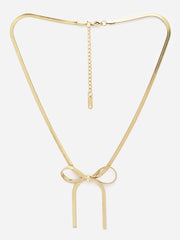 18KT Gold Plated Stainless Steel Tarnish-Free Bow Knot Necklace