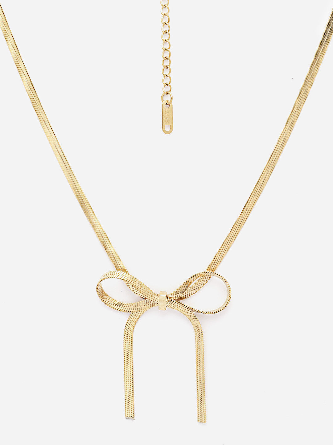18KT Gold Plated Stainless Steel Tarnish-Free Bow Knot Necklace