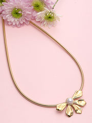 18KT Gold Plated Floral Shaped Tarnish-Free Waterproof Necklace