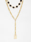 Gold-Toned & Black Gold-Plated Layered Necklace