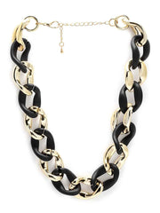 Gold-Toned & Black Gold-Plated Necklace