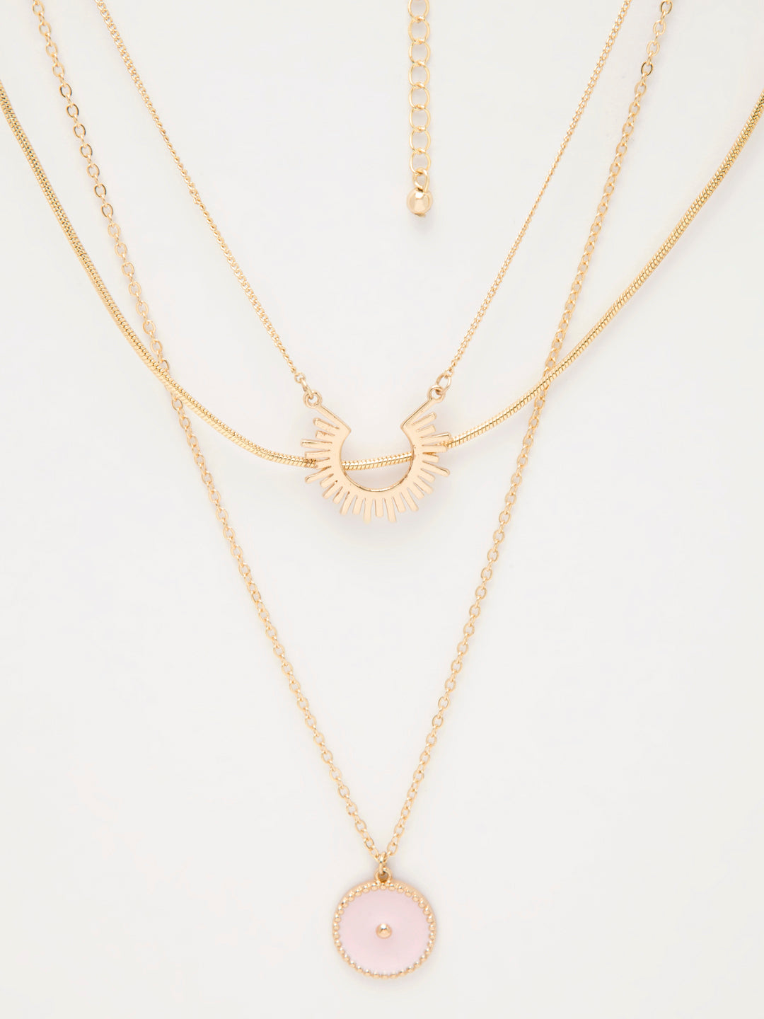 Gold & Pink Gold-Plated Layered Chain