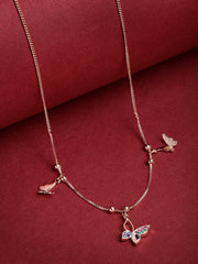 Gold-Toned & White Brass Gold-Plated Handcrafted Necklace