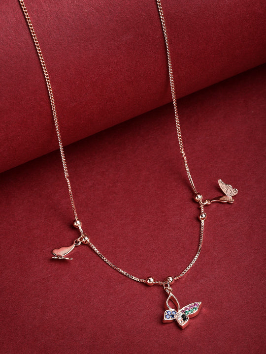 Gold-Toned & White Brass Gold-Plated Handcrafted Necklace