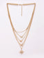 Gold-Toned & White Brass Gold-Plated Layered Necklace