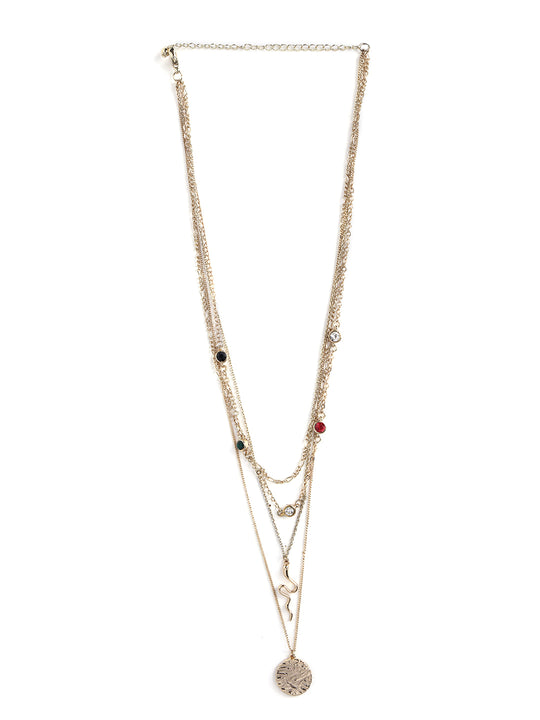 Gold-Toned Brass Gold-Plated Handcrafted Necklace