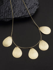 Gold-Toned Oval Shaped Handcrafted Necklace