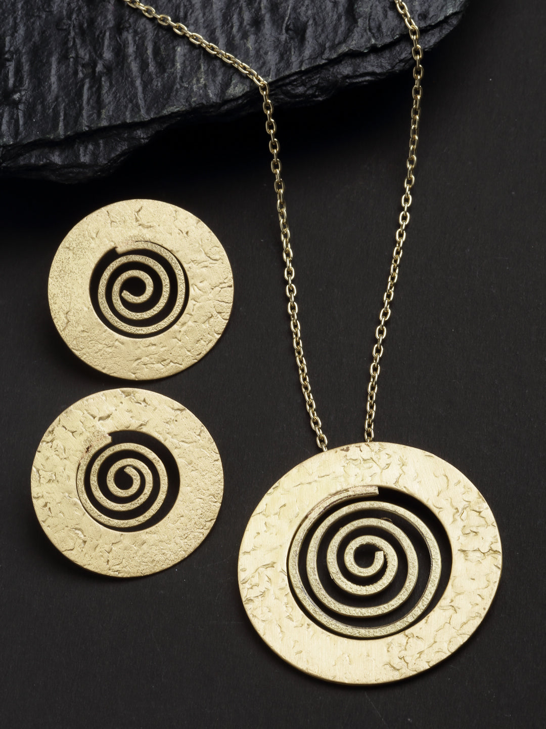 Gold-Plated Circular Shaped Jewellery Set