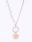 Gold-Plated Floral Shaped With White Beaded Necklace And Chain