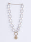 White Gold-Plated Beaded Necklace