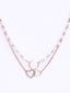 Gold-Plated Heart & Moon Shaped Beaded Layered Necklace