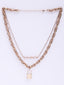 Gold-Plated And Lock Shaped Layered Necklace