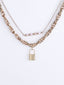 Gold-Plated And Lock Shaped Layered Necklace