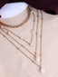 Gold-Plated Chain With Beaded Layered Necklace