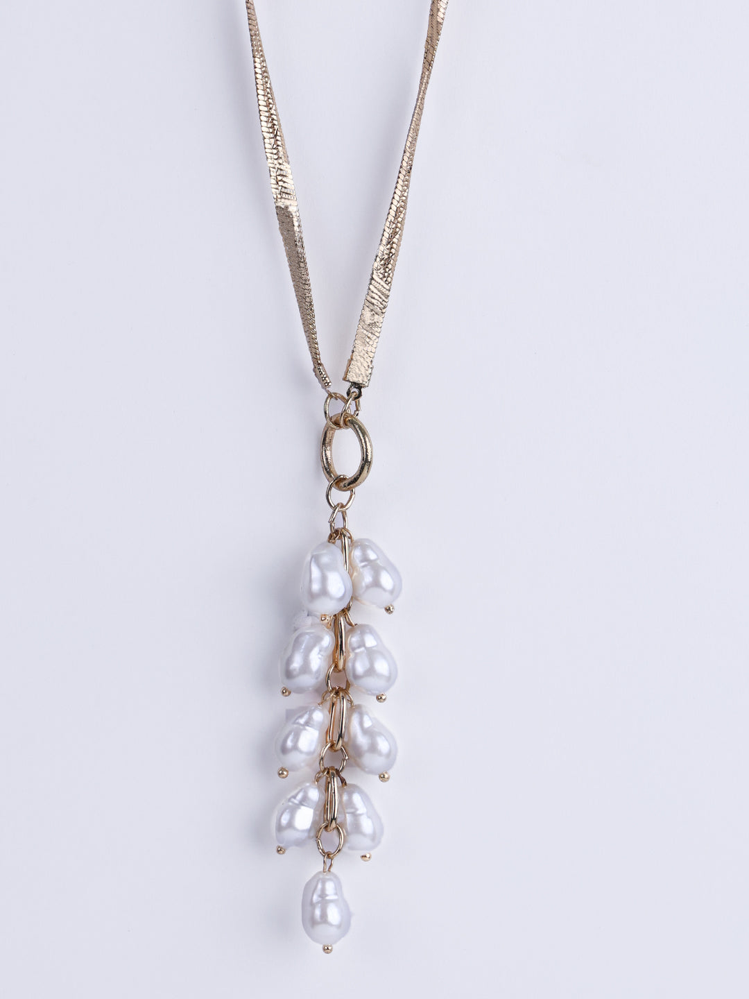 VOGUE PANASH-Gold-Plated Beaded Layered Necklace With Chain