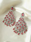 Silver-Plated Teardrop Shaped Drop Earrings