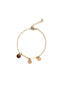 Women Set of 5 Gold-Plated & Red Charm Bracelets