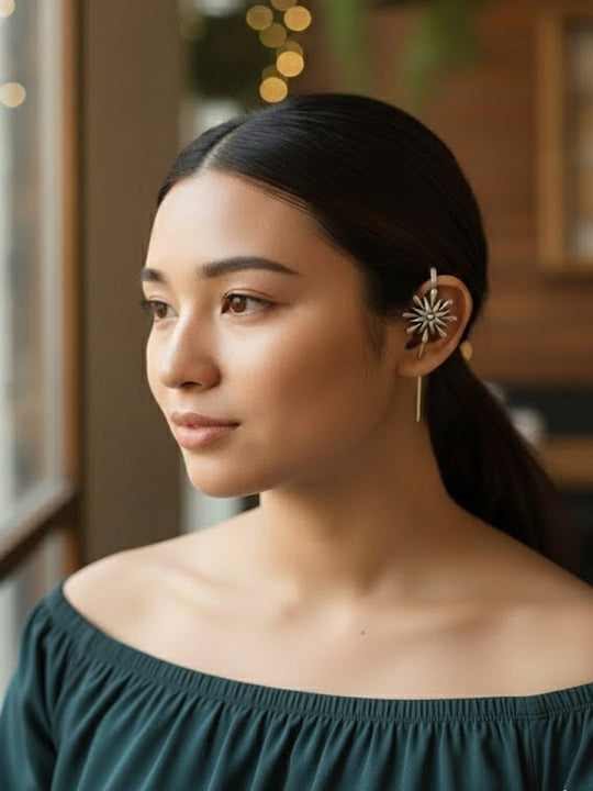 Floral Ear Cuff Earrings