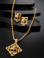 Gold-Plated CZ-Studded Ganesh Shaped Pendant With Chain