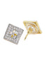 Gold-Plated Silver-Toned & White CZ-Studded Square Shape Handcrafted Jewellery Se