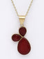 Gold-Plated Stone-Studded Pendant with Chain