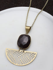 Gold-Plated Stone Studded Pendant Chain