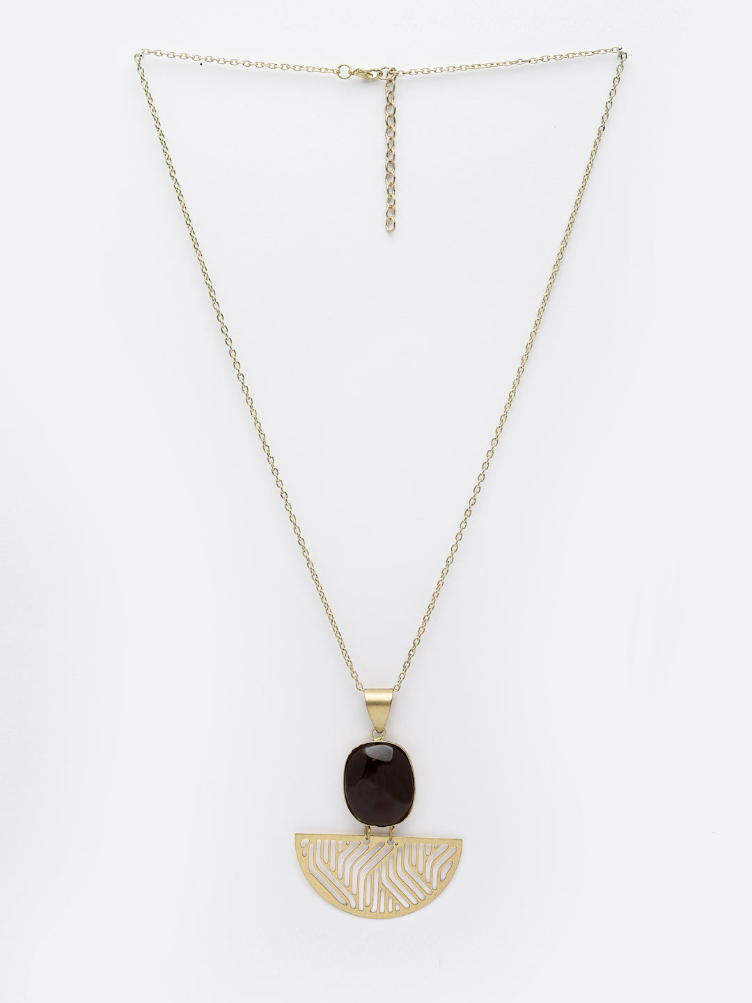 Gold-Plated Stone Studded Pendant Chain